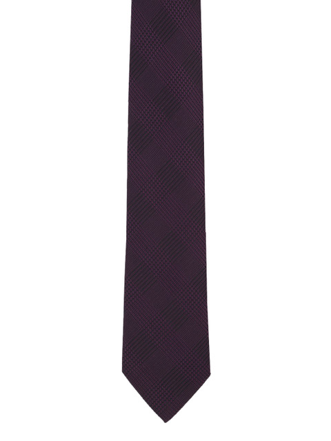 

Louis Philippe Purple Checked Broad Silk Tie