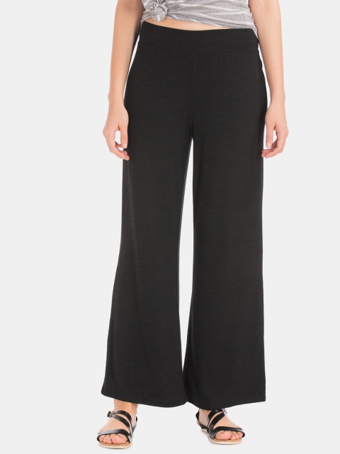 

GAP Women Black Softspun Knit Wide Leg Pants