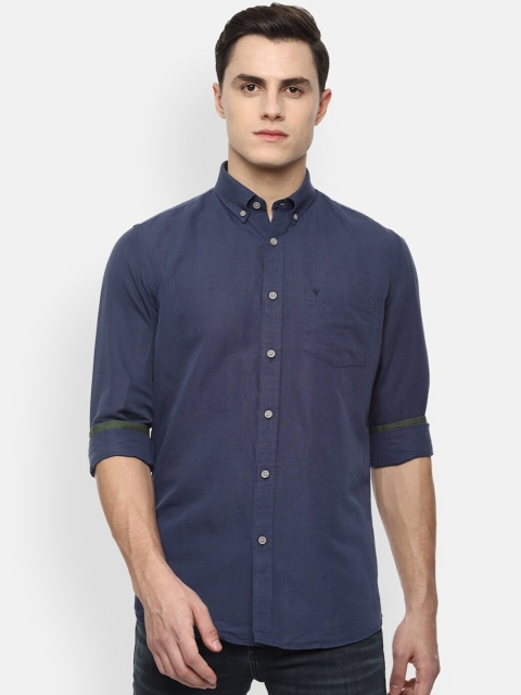 

Van Heusen Sport Men Navy Blue Slim Fit Solid Casual Shirt