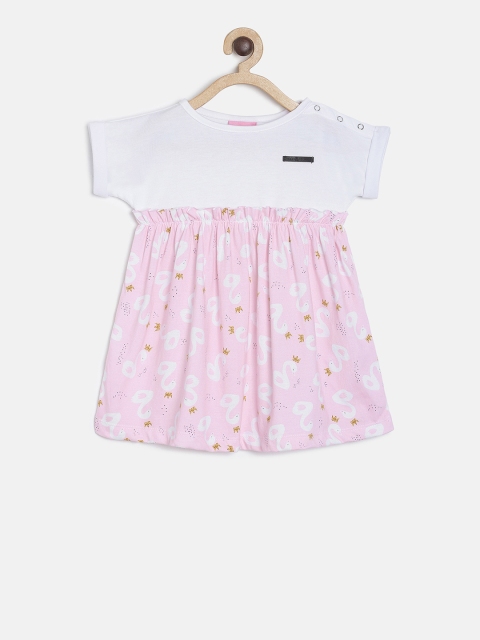 

TALES & STORIES Girls White Printed A-Line Dress