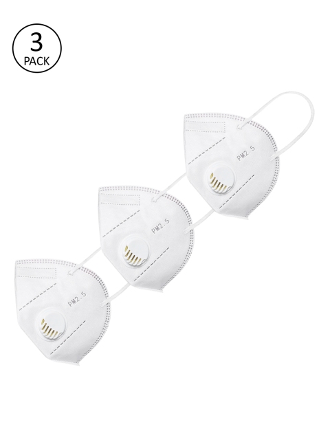 

yelloe Unisex 3 Pcs White 5 Ply KN95 Protective Outdoor Face Masks