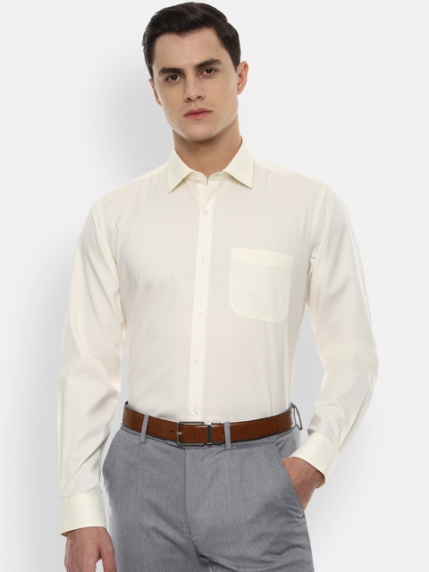 

Van Heusen Men Cream-Coloured Regular Fit Solid Formal Shirt