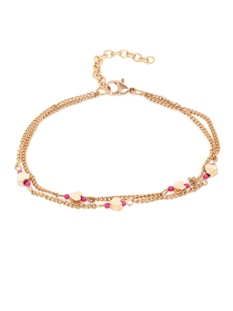 

Chumbak Gold-Toned & Pink Starry Vibes Anklet