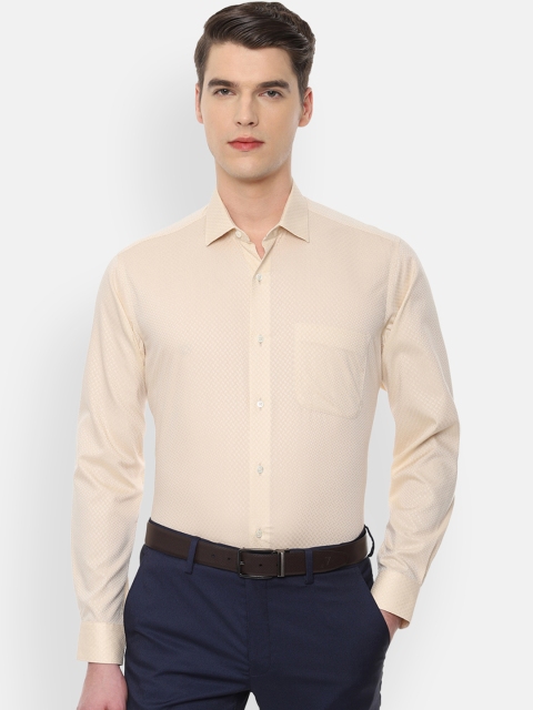 

Van Heusen Men Beige Regular Fit Self Design Formal Shirt
