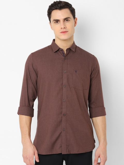 

Allen Solly Men Brown Slim Fit Checked Casual Shirt