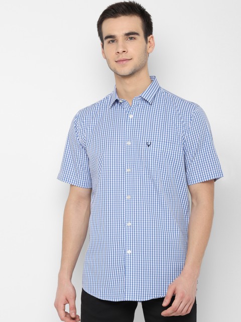 

Allen Solly Men Blue & White Slim Fit Checked Casual Shirt