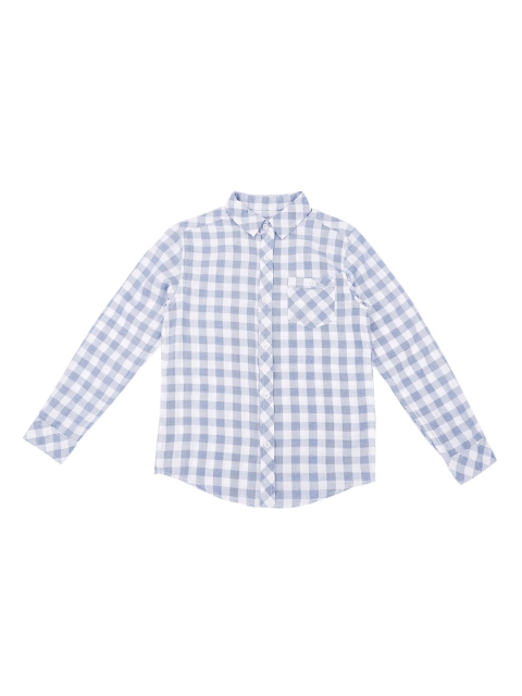 

Pantaloons Junior Boys Blue & White Regular Fit Checked Casual Shirt
