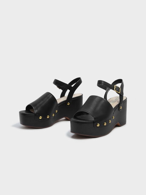 

CHARLES & KEITH Women Black Embellished Heels