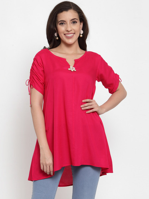 

Just Wow Women Magenta Solid A-Line Top