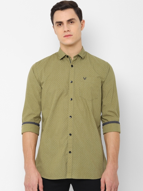 

Allen Solly Men Olive Green Slim Fit Printed Casual Shirt
