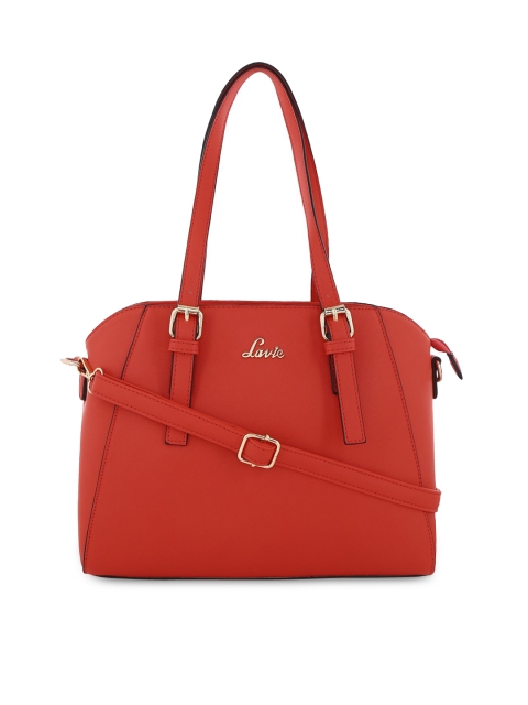 Lavie Women Red Solid Satchel