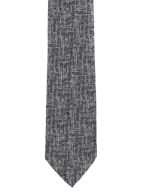

Louis Philippe Charcoal Grey Woven Design Broad Tie