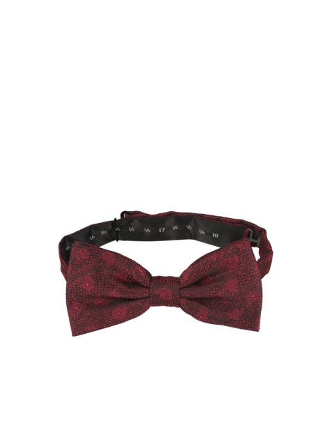 

Louis Philippe Maroon Woven Design Silk Bow Tie