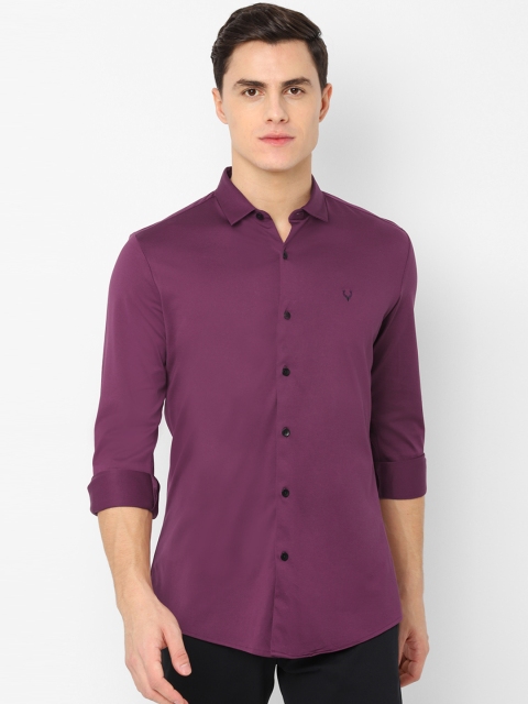 

Allen Solly Men Purple Slim Fit Solid Casual Shirt