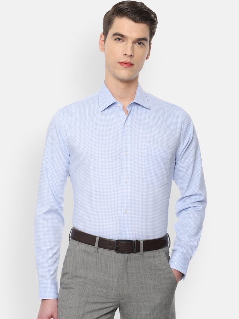 

Van Heusen Men Blue & White Slim Fit Checked Formal Shirt