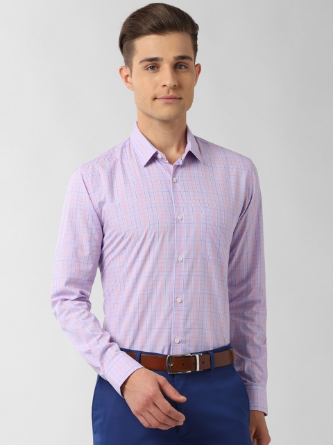 

Peter England Men Purple Slim Fit Checked Formal Shirt