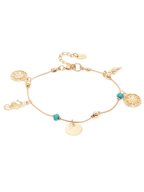 

Chumbak Rose Gold-Toned & Blue Aquatic Charm Anklet