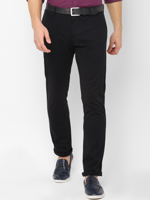 

Allen Solly Men Black Slim Fit Solid Regular Trousers