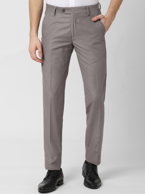 

Peter England Elite Men Grey Slim Fit Solid Formal Trousers