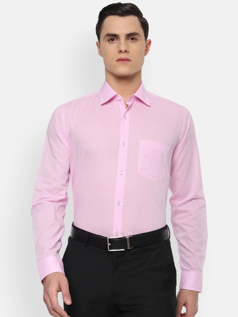 

Van Heusen Men Pink Slim Fit Checked Formal Shirt