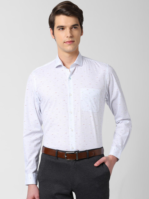 

Peter England Men White Slim Fit Printed Formal Shirt