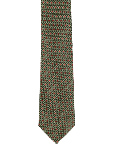 

Louis Philippe Green Woven Design Silk Broad Tie