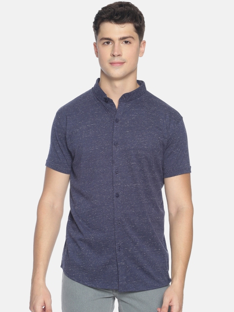 

T-Tog Men Blue Slim Fit Solid Casual Shirt