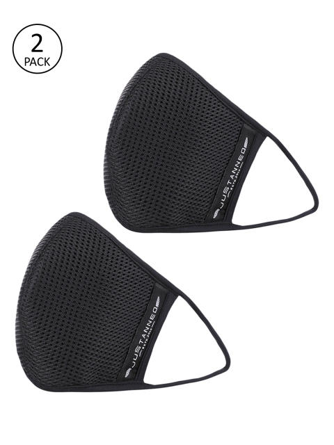 

Justanned Unisex Pack of 2 Reusable 3-Layer Protective Outdoor Masks, Black