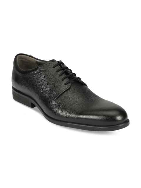 

ATTILIO by Ruosh Men Black Textured Leather Formal Derbys
