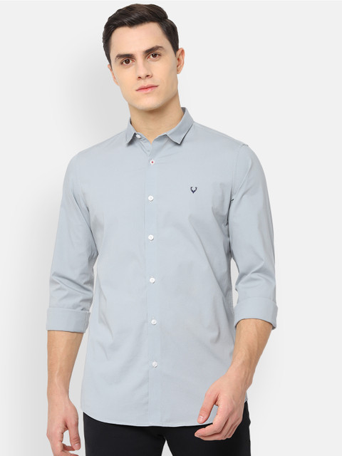 

Allen Solly Men Grey Slim Fit Solid Casual Shirt