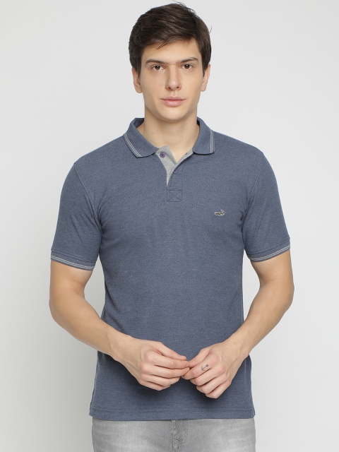 

Crocodile Men Grey Solid Polo Collar T-shirt