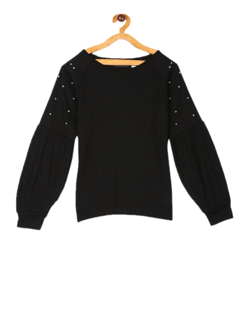 

The Childrens Place Girls Black Embellished Pullover Sweater