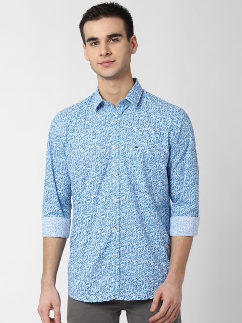 

Peter England Casuals Men Blue & White Slim Fit Printed Casual Shirt