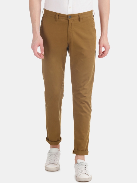 

AD By Arvind Men Khaki Slim Fit Solid Chinos