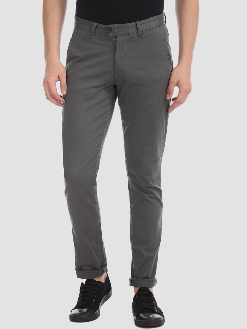 

AD By Arvind Men Grey Slim Fit Solid Chinos