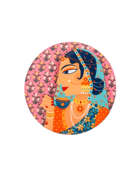 

Chumbak Pink & Orange Regally Romantic Rani Fridge Magnet