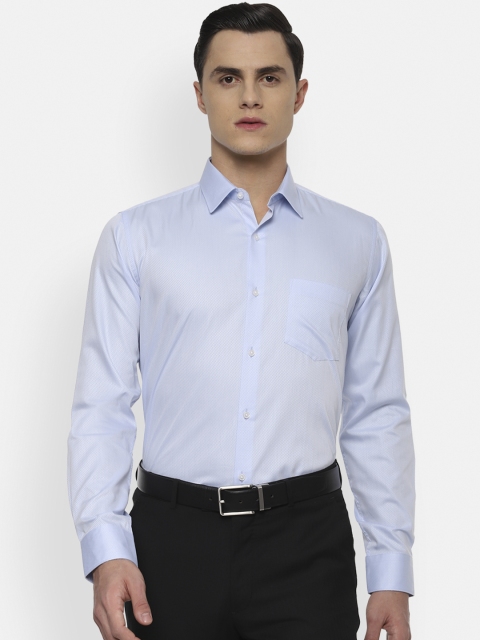 

Van Heusen Men Blue & White Slim Fit Self Design Formal Shirt