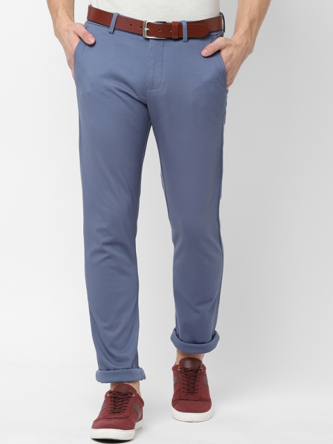 

Allen Solly Men Blue Slim Fit Self Design Regular Trousers
