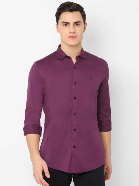 

Allen Solly Men Purple Slim Fit Solid Casual Shirt