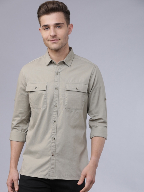 

Ecko Unltd Men Grey Slim Fit Solid Casual Shirt