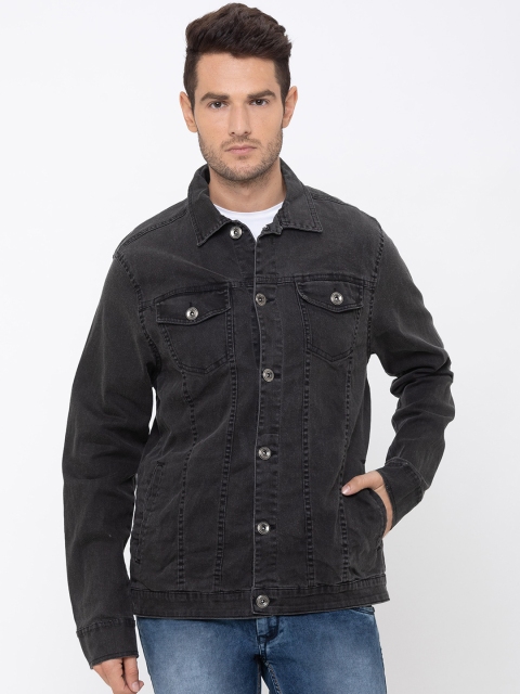 

Globus Men Black Solid Denim Jacket
