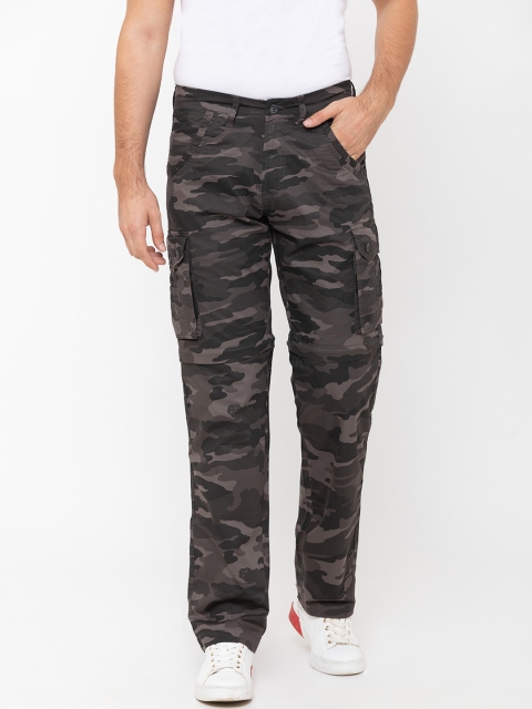 

Globus Men Green & Beige Camouflage Regular Fit Printed Cargos