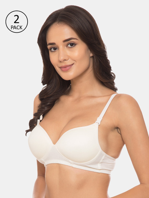 

Souminie Pack of 2 Off-White Non-Wired Heavily Padded T-shirt Bras S-716-2PC-OFFW-32D
