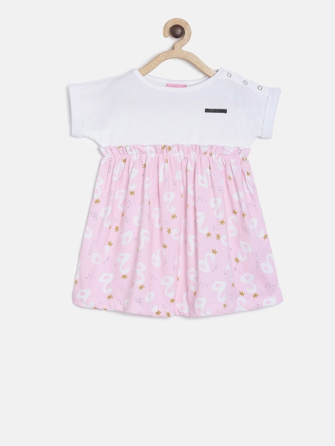 

TALES & STORIES Girls White Printed A-Line Dress