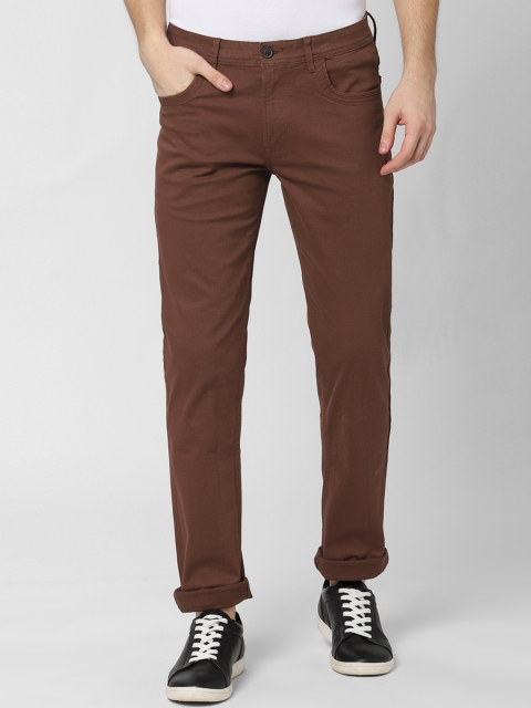 

Peter England Casuals Men Brown Slim Fit Solid Regular Trousers