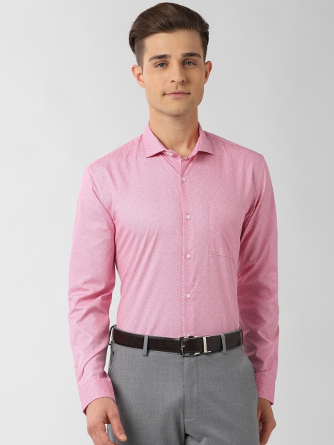 

Peter England Men Pink Regular Fit Printed Formal Shirt