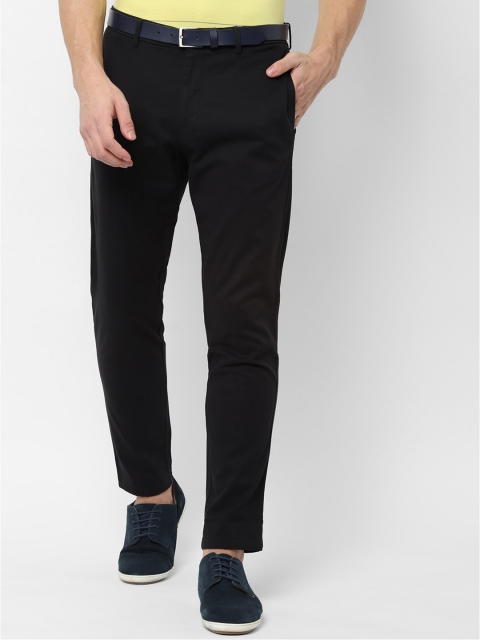 

Allen Solly Men Black Slim Fit Self Design Regular Trousers