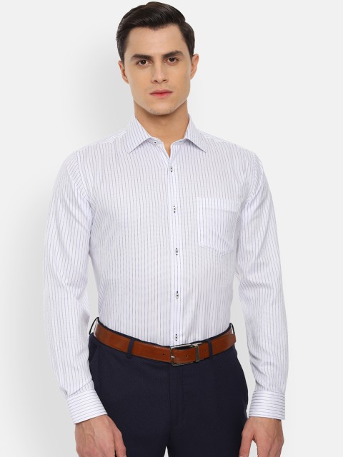 

Van Heusen Men White & Blue Regular Fit Striped Formal Shirt