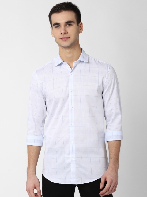 

Peter England Men Blue Slim Fit Checked Casual Shirt