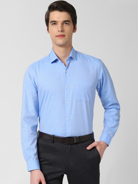 

Peter England Elite Men Blue Self Design Formal Shirt